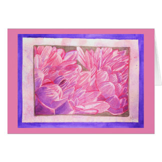 Pink and Purple Dahlias Watercolor