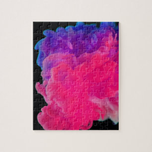 Pink and Purple Digital Smoke Jigsaw Puzzle