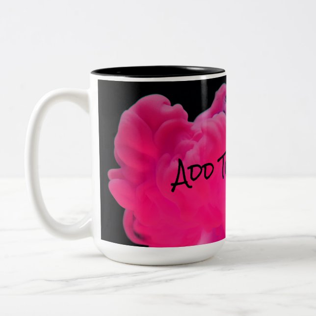 Pink and Purple Digital Smoke Two-Tone Coffee Mug (Left)