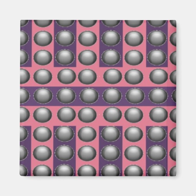 Pink and Purple Dot Pattern Magnet (Front)