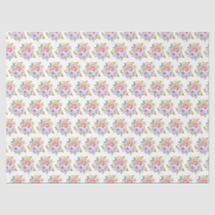 Pink and Purple Elegant Flowers Tissue Paper