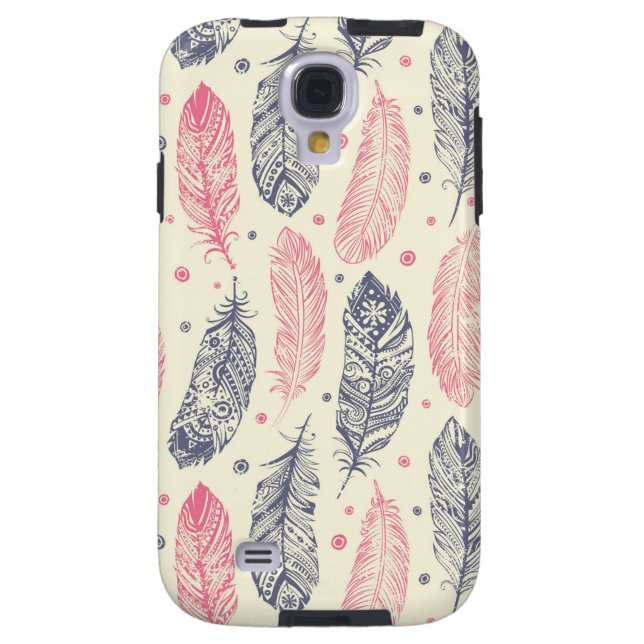 Pink And Purple Ethnic Feather Pattern Case-Mate Samsung Galaxy Case (Back)