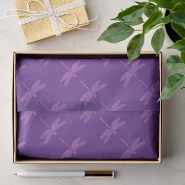 Pink and Purple Fantasy Dragonfly  Tissue Paper (Gift)