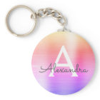 Pink and Purple Faux Stainless Steel Monogram