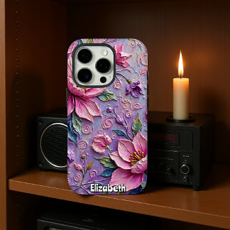 Pink and Purple Floral Abundance iPhone 16 Pro Case