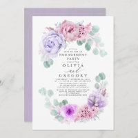 Pink and Purple Floral Elegant Engagement Party