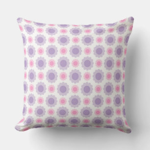 Pink and purple floral pattern cushion