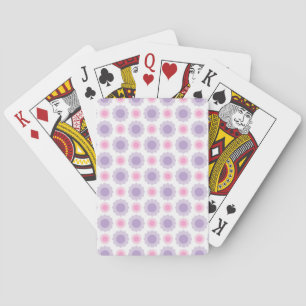 Pink and purple floral pattern playing cards