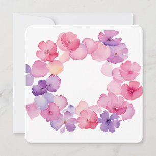Pink and Purple Floral Wreath PNG Frame Invitation