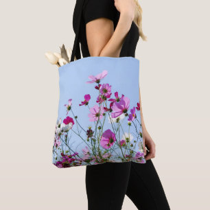 Pink and Purple Flower Meadow Photo Tote Bag