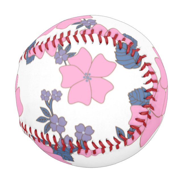 PINK AND PURPLE FLOWER PATTERN BASEBALL (Front Right)