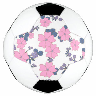 PINK AND PURPLE FLOWER PATTERN SOCCER BALL