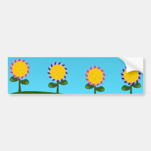 Pink and Purple Flowers Bumper Sticker