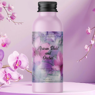 Pink and Purple Flowers cosmetics bottle label