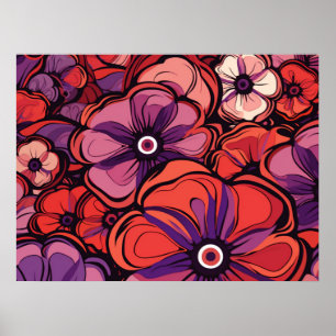 Pink and Purple Flowers Poster