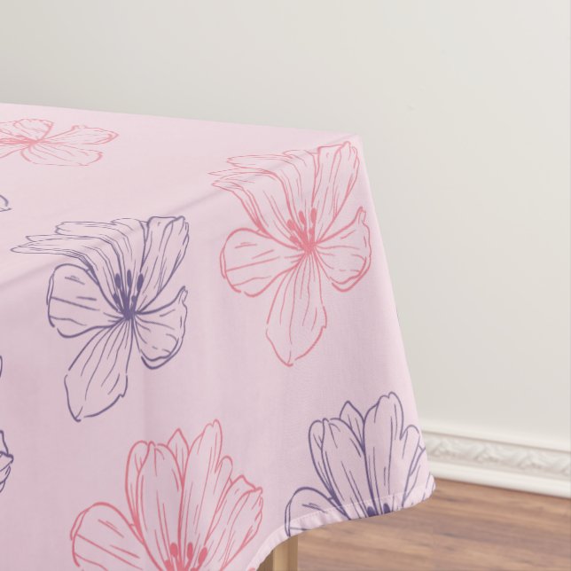 Pink and Purple Flowers  Tablecloth (In Situ)
