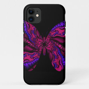 pink and purple fractal butterfly iPhone 11 case