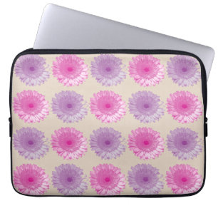 Pink and purple gerber floral pattern laptop sleeve