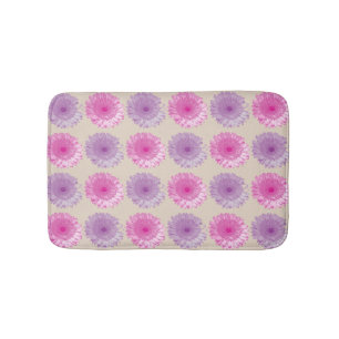 Pink and purple gerber flowers bath mat
