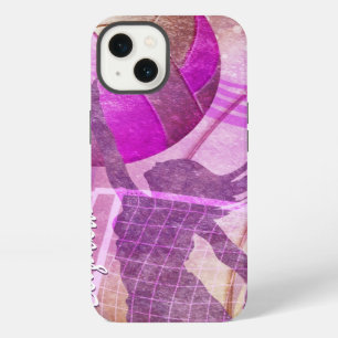 Pink and purple girls' volleyball iPhone 13 case