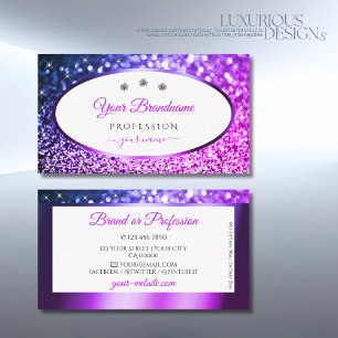 Pink and Purple Glitter White Jewellery Profession Business Card