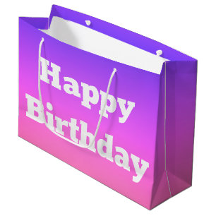 Pink And Purple Happy Birthday Gift Bag