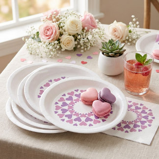 Pink and Purple Heart Napkin