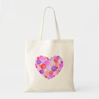 Pink and Purple Heart Watercolor Painting Tote Bag