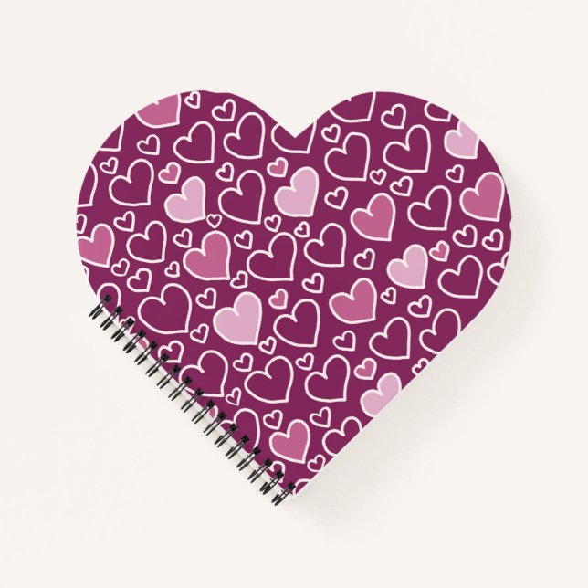 Pink and Purple Hearts Notebook (Front)