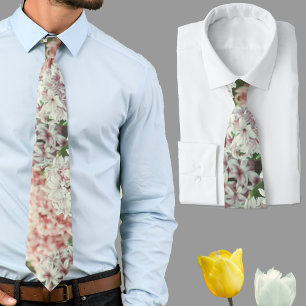 Pink and Purple Hyacinth in the Spring Garden Tie