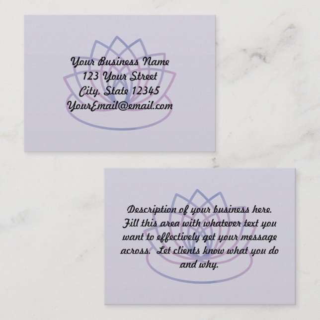 Pink and Purple Lotus Business Information Card (Front/Back)