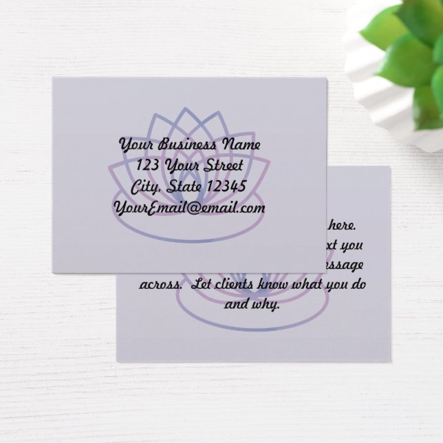 Pink and Purple Lotus Business Information Card (Desk)