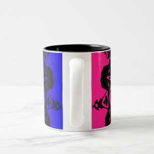 pink and purple Mandala flower Two-Tone Coffee Mug