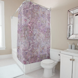 Pink and Purple Marble  Shower Curtain