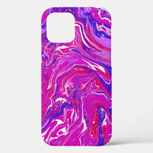 Pink and Purple Marble Swirls iPhone 12 Pro Case