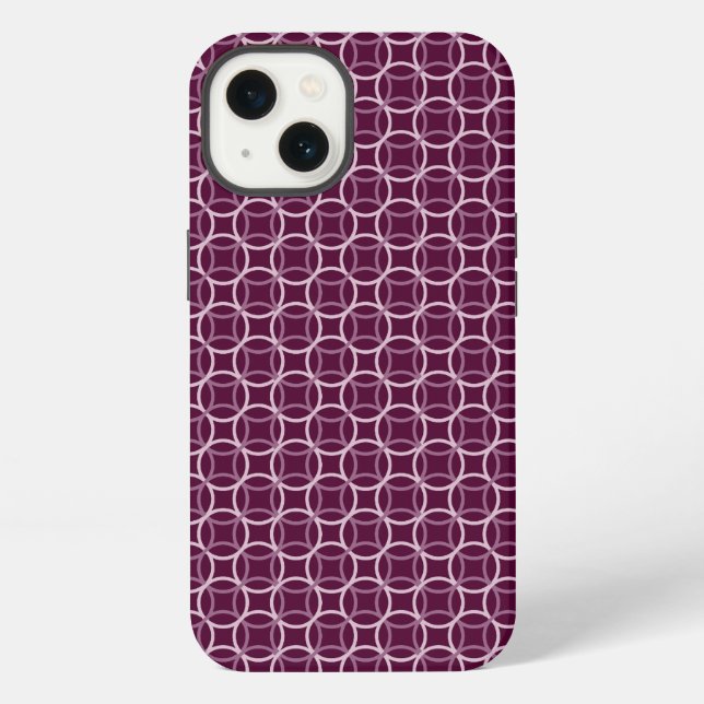 Pink and Purple Modern Circle Pattern iPhone Case (Back)