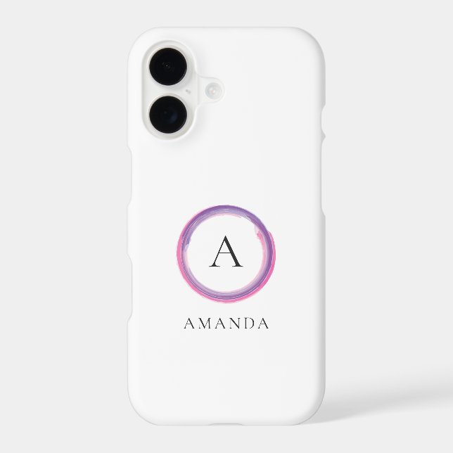 Pink and Purple Monogram Modern (Back)