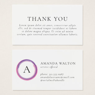 Pink and Purple Monogram Modern Package Insert