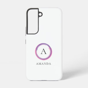 Pink and Purple Monogram Modern Samsung Galaxy Case