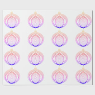 Pink and Purple Ornament White Wrapping Paper