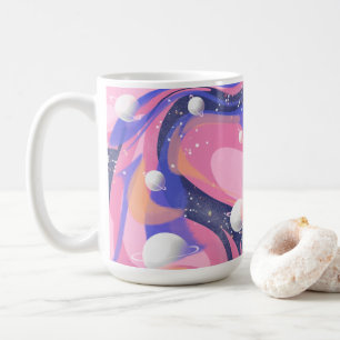 Pink And Purple Outer Space Swirl Abstract Coffee Mug