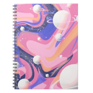 Pink And Purple Outer Space Swirl Abstract Notebook