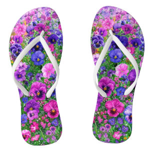 Pink and Purple Pansy Jandals