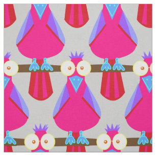 Pink and purple parrots fabric