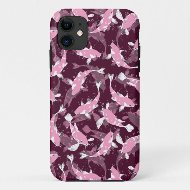 Pink and Purple Pattern - Koi Fish Case-Mate iPhone Case (Back)