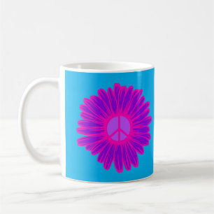 Pink And Purple Peace Daisy Coffee Mug
