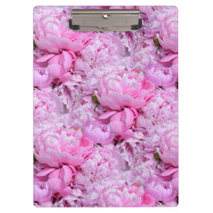 Pink and Purple Peonies Clipboard