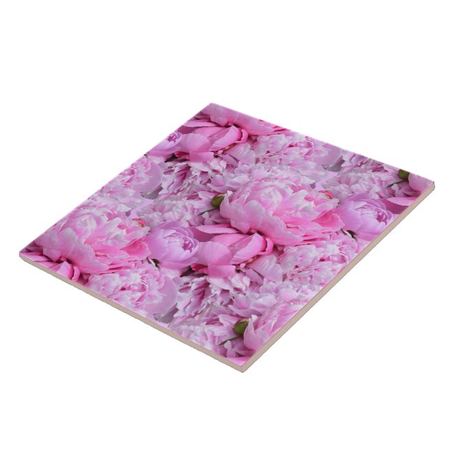 Pink and Purple Peonies- Tile (Side)
