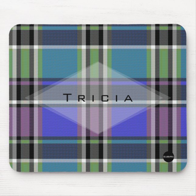 Pink and Purple Plaid Mousepad - HAMbyWG (Front)