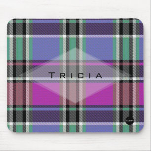 Pink and Purple Plaid Mousepad - HAMbyWG